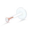Stone Bezel Set Labret Push-in LA-181